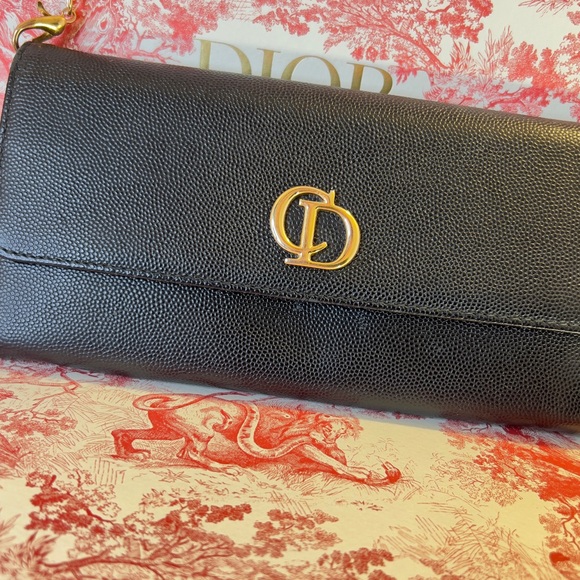 DIOR WOC in Black Grained Calfskin Authentic Christian Dior Clutch - Picture 5 of 8